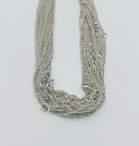 WHOLESALE LOT OF 12  PIECES OF 14 KT WHITE GOLD PLATED 20"  ROPE NECKLACES - Picture 1 of 3