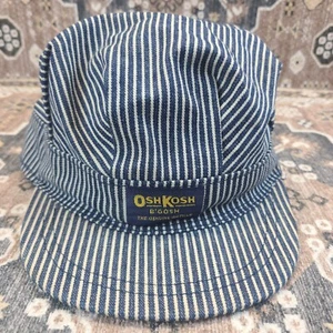 Vintage Osh Kosh B'Gosh Train Engineer Railroad Hat Adjustable Pin Stripe Retro - Picture 1 of 11