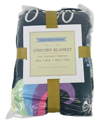 Rose Home Fashion Unicorn Blanket Cozy & Comfortable 50 x 60 in - Image 1 of 4