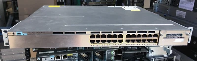 Cisco Catalyst WS-C3750X-24T-S 24PoE Ethernet Switch C3KX-PWR-350WAC +Rack Ears - Image 1 of 4