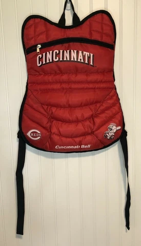 Cincinnati Reds MLB Red White Catcher Chest Protector Idgey Backpack Book Bag Cover