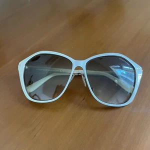 Tom Ford Oversize White Lena Sunglasses 2017 Gradient Brown Lenses Cat Eye TF391 - Picture 1 of 6