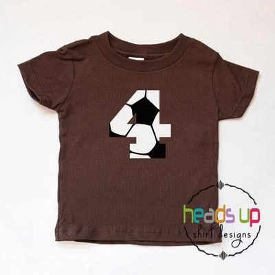 Soccer 4 Shirt Kids Birthday Four tshirt Toddler 4th Bday Tee Sports Trendy Gift - Image 1 of 2