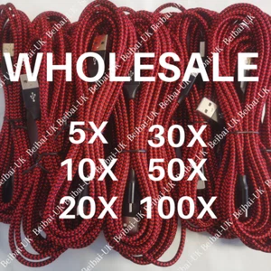 Wholesale Bulk USB Cable 6ft Braided For iPhone 11 XR 8 7 6 X Charging Data Cord - Picture 1 of 9
