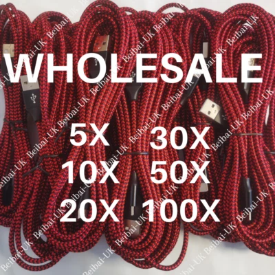 Wholesale Bulk USB Cable 6ft Braided For iPhone 11 XR 8 7 6 X Charging Data Cord - Image 1 of 4