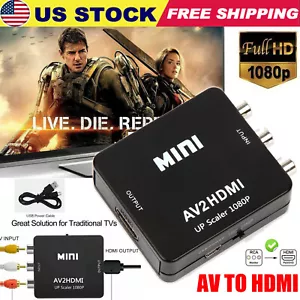 MINI RCA AV to HDMI Converter Adapter For Gamecube Nintendo Sega Genes NES SNES - Picture 1 of 12