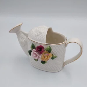 Mini annaffiatoio vintage in ceramica Hermitage tricolore 4" - Foto 1 di 8