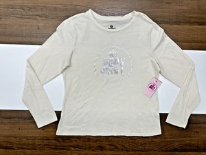 NEW Juicy Couture Womens L Beige Long Sleeve Shirt 100% Cotton Top NWT - Picture 1 of 9