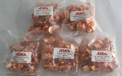50-PACK ASKA SB-4U COPPER SPLIT BOLT GROUNDING CLAMP CONNECTORS 4-8 AWG SOLID