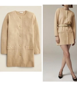 J Crew Giselle Long Pullover Blazer Gold Baumwolle Daunen Cardigan Beige Camel XS Neu mit Etikett - Bild 1 von 8
