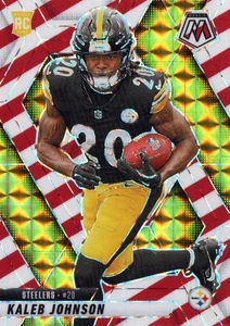 2025 Panini Mosaic Kaleb Johnson Mosaic Red and White Stripe  Steelers 315 - Picture 1 of 2