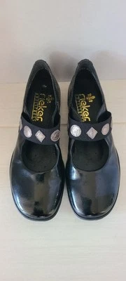 Rieker Black Patent Leather Mary Jane Comfort Shoes Women's 37 / 6.5 - Image 1 of 4