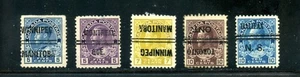 LOT 30918 USED FIVE PRECANCELS CANADA - Picture 1 of 1