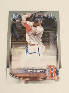 Autógrafos Bowman Chrome 2025 Harold Rivas #CPA-HR (RC) Medias Rojas de Boston - Imagen 1 de 6