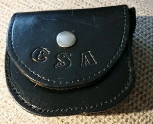Black Leather American Law Enforcement CSA Initialled Handcuff Case - Picture 1 of 3