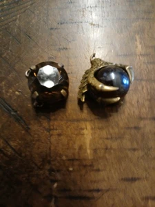 Vintage Smoky Quartz Style Pendants Lot – Silver Setting & Eagle Claw Brass... - Picture 1 of 3