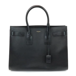 SAINT LAURENT Sac de Jour Logo Leder Beuteltasche Tasche Handtasche schwarz authentisch gebraucht kostenloser Versand - Bild 1 von 24