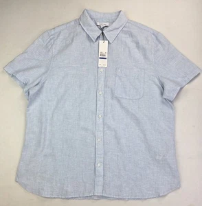 Calvin Klein Talla XL Para Hombres Azul Polvo Mezcla de Lino Bordado Bolsillo Logo Nuevo con Etiquetas - Imagen 1 de 11