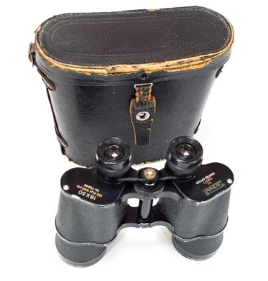 Vintage Japanese Tecnar Swift 16×50 Binoculars with Original Leather Case - Image 1 of 4