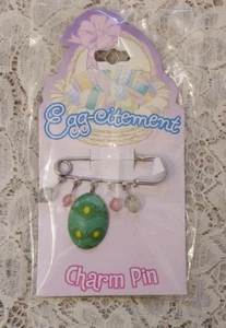 Cute Green Easter Egg Charm Pin or Brooch FREE SHIPPING - Picture 1 of 8