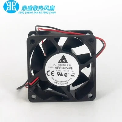 DELTA AFB0624VH 6025 DC24V 0.17A 6CM 2-Pin Inverter Cooling Fan - Image 1 of 4