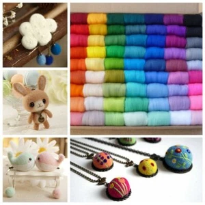 12 x 5g/bag Spinning Wool Fibre Roving For Hand Needle Felting 100 Colors Random - Picture 1 of 7