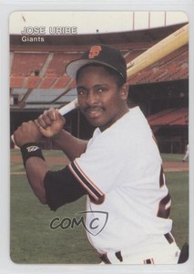 1991 Mother's Cookies San Francisco Giants Stadium Giveaway Jose Uribe #17