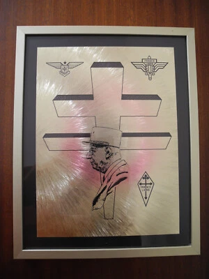 militaria cadre souvenir De Gaulle France Libre FAFL 39-45 ww2 vintage frame 2WK - Photo 1/4