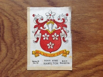 B.D.V. Cigarette silk, Series 30 - Town Arms Hamilton.  Free UK Postage - Image 1 of 3
