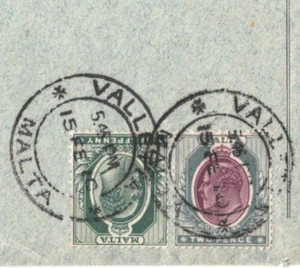 MALTA KEVII Cover Valetta GERMANY Hamburg 1910 {samwells-covers}MA1794 - Picture 1 of 8