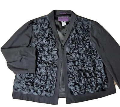 Les Copains Trend Women 44 (L/8)  Dressy Party Black Floral Beaded Lined Work - Image 1 of 4