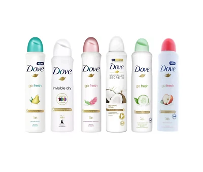 6 x 250ml Dove MIX Variants 48h Anti Perspirant Deodorant Spray Ladies