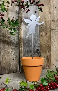 CHERUB PLANT POT STAKE PLANTER GARDEN STEEL SPIKE CHRISTMAS DECORATION GIFT - Picture 1 of 5