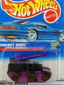Hot Wheels CHINA Purple Black ROCKET SHOT w/Missile #491 Military TANK 1:64 - Picture 1 of 3