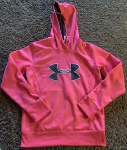 UNDER ARMOUR Breast Cancer Awareness Hoodie Cold Gear Fleece Storm Small EUC - Picture 1 of 4