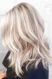 16" Light Ash Blonde with Platinum Blonde Highlight Human Hair Lace Front Wigs - Picture 1 of 3