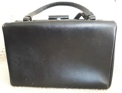 Bolso de Mano Vintage Cuadrado Forma Caja Pequeño Negro Foto 1 de 3