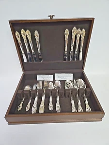 Oneida Ballad-Country Lane Silberbesteck Silberplatte mit Aufbewahrungsbox 44 Stck. Set - Bild 1 von 10