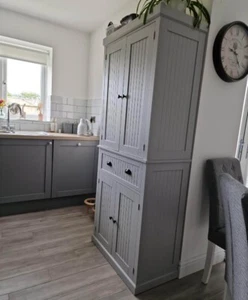 Tall Kitchen Storage Cupboard Cabinet Pantry Grey Freestanding Unit Furniture - Picture 1 of 7