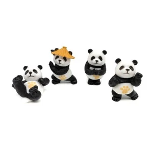 4 Stück Panda Figur Modell Spielzeug Set Kampfsport Styling Ornamente gesammelt Statue - Bild 1 von 7