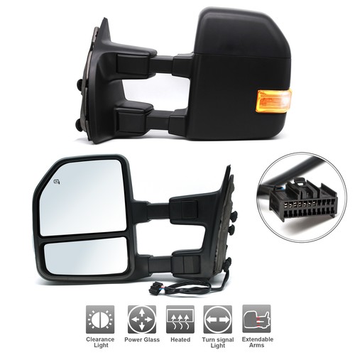 Tow Mirrors For 201116 Ford F250 F350 Super Duty Power Heated LED