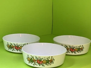 3 Piece Sterilite Spice Of Life Salad Bowls Set Mushroom Pattern USA 1.25x5.25” - Picture 1 of 4