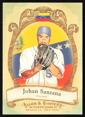 2009 Topps Allen & Ginter National Pride Johan Santana  #NP37 New York Mets - Image 1 of 2