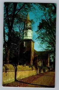 Postal de la iglesia parroquial Williamsburg Virginia VA Bruton años 50 - Imagen 1 de 2
