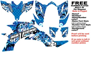 YFZ450 Graphics DFR “Bomber” Blue Sides Fenders Yamaha YFZ450 ATV Decal Wrap - Foto 1 di 4
