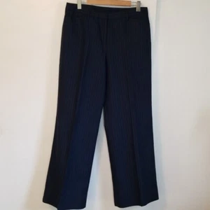 Pantalones Worth Azul Marino Pierna Ancha Pantalón de Lino a Rayas Talla 10 - Imagen 1 de 6