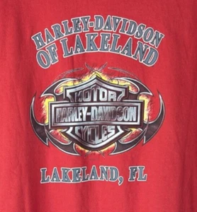 Harley Davidson T-Shirt Lakeland Florida – Men’s 2XL Red Graphic Tee - Picture 1 of 9