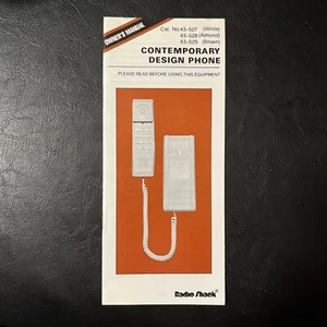 Radio Shack Manual Contemporary Design Phone Instructions [M1] - Picture 1 of 2