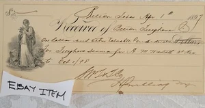 1897 BELTON TEXAS Bankscheck BELTON TELEFON A.M. MONTIETH SIGNIERT - Bild 1 von 2