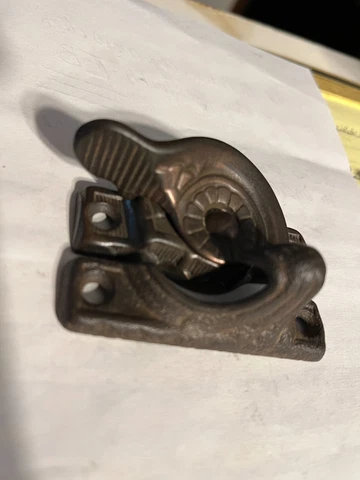 Antique vintage cast iron window sash lock latch part Cover